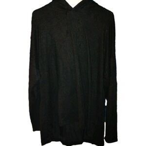 Max & Mia Womens XXL‎ Hoodie Black Rayon Long Sleeve Pullover Sweater Shirt EUC